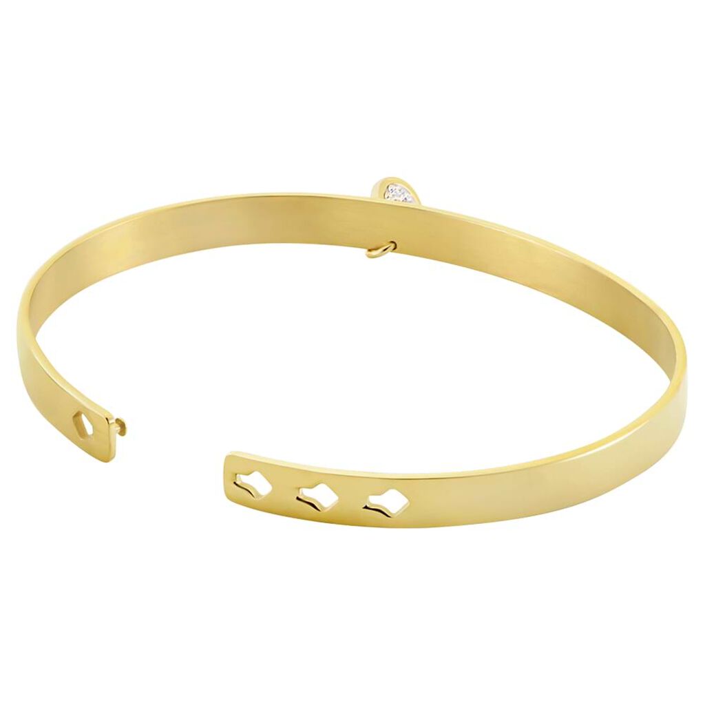 Bangle Lady Message Acciaio Dorato Cristallo - Bracciali Rigidi Donna | Stroili