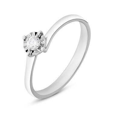 Anello Solitario Valentino Diamotion Oro Bianco Diamante