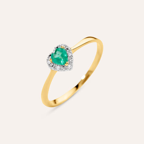 Anello Solitario Charlotte Oro Giallo Smeraldo Diamante - Anelli con Pietre Donna | Stroili