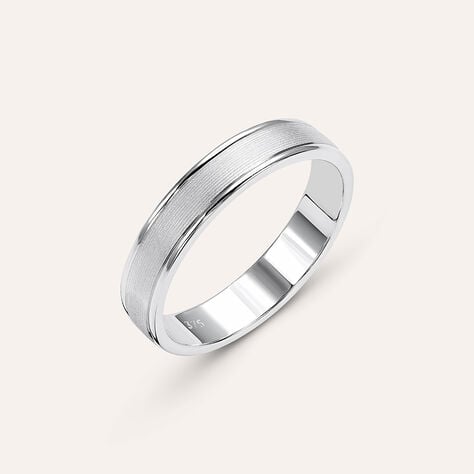 Fede Classica Satinata 4 mm Oro Bianco - Anelli con Incisione Uomo | Stroili