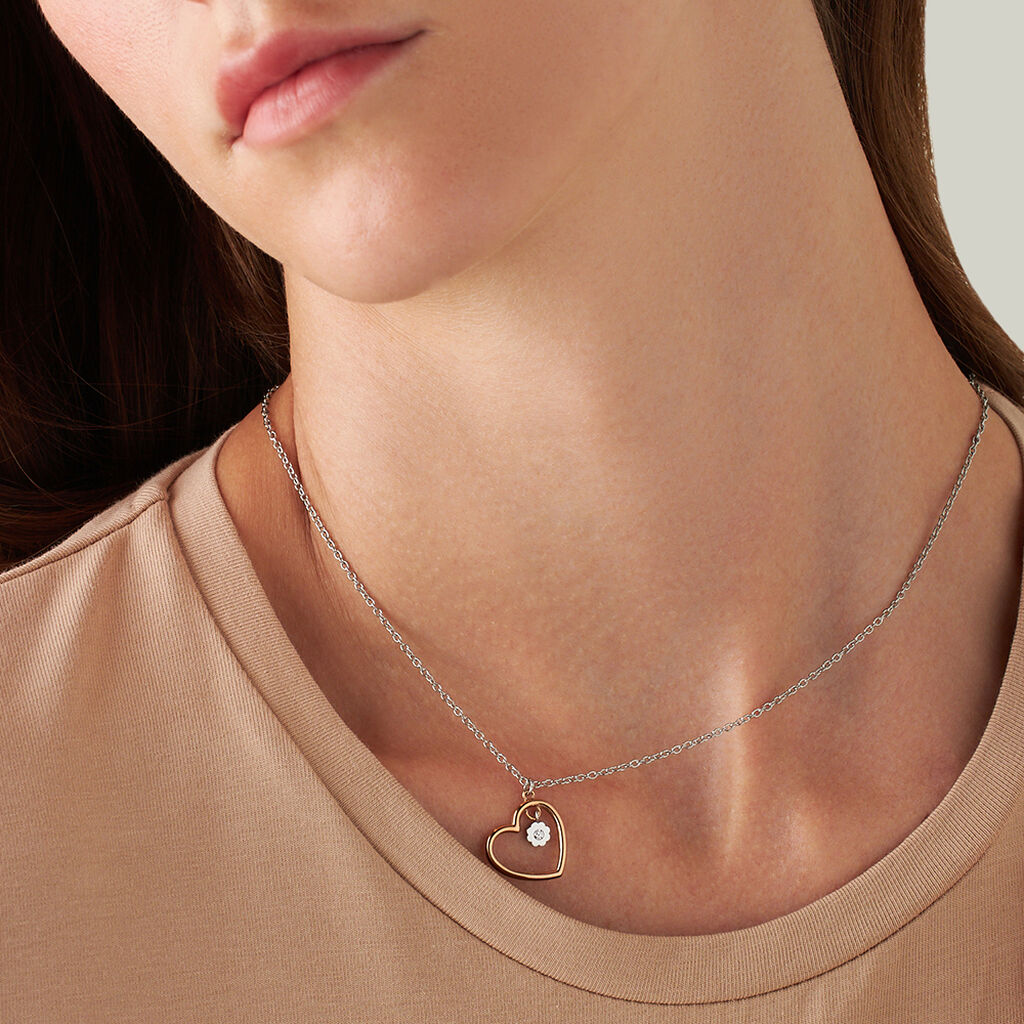 Collana Lady Chic Acciaio Bicolore Bianco / Rosa Cristallo - Collane Donna | Stroili