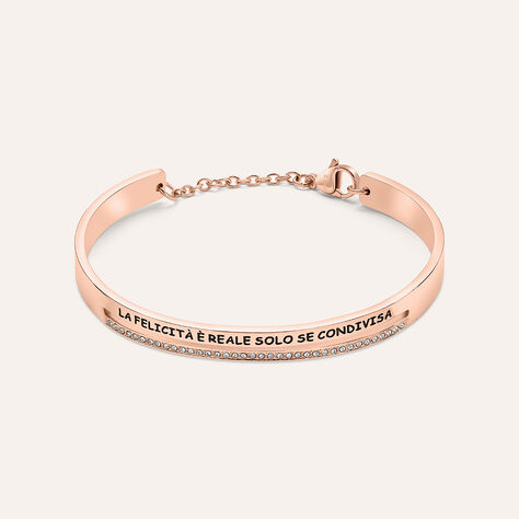 Bangle Lady Message Acciaio Rosa Cristallo - Bracciali Rigidi Donna | Stroili