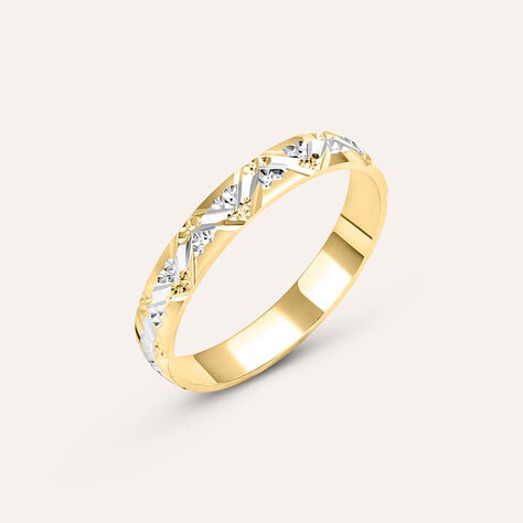 Fede Classica Diamantata 3 mm Oro Bicolore - Anelli con Incisione Donna | Stroili
