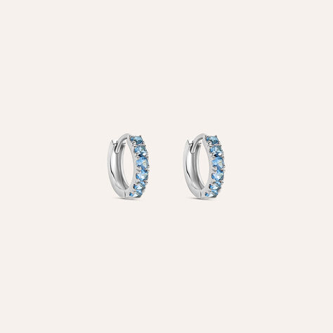 Orecchini A Cerchio Toujours Oro Bianco Cubic Zirconia - Orecchini a Cerchio Donna | Stroili