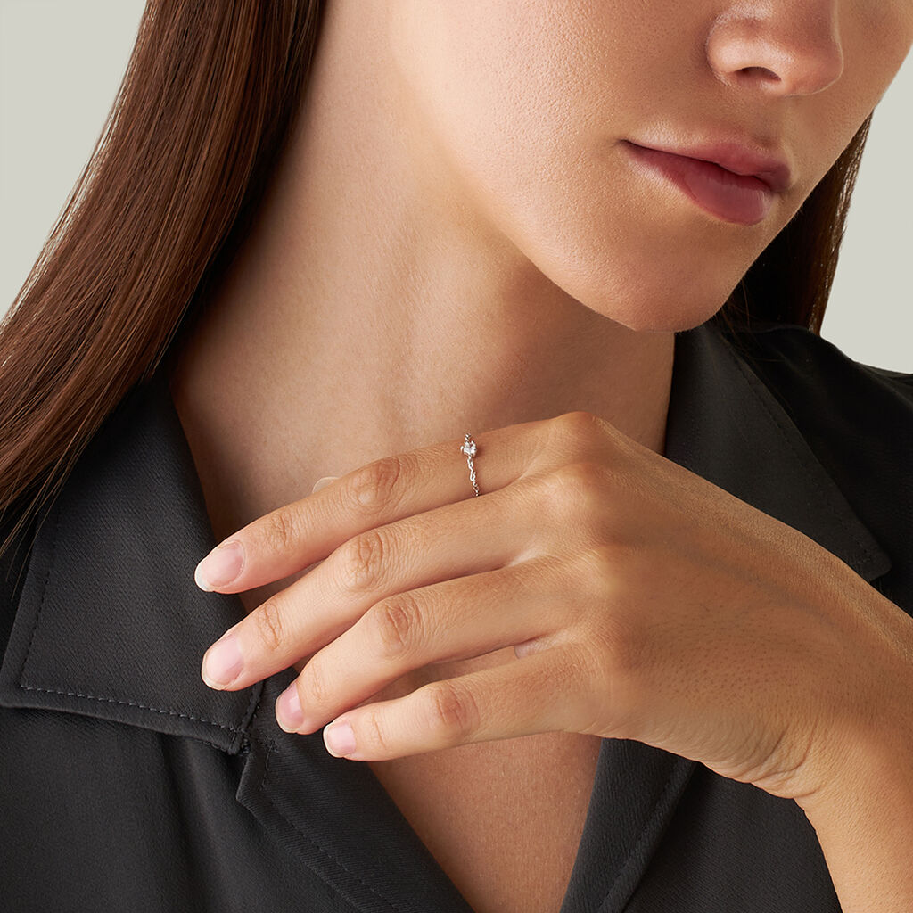 Anello Solitario Silver Elegance Argento Rodiato Cubic Zirconia - Anelli con Pietre Donna | Stroili