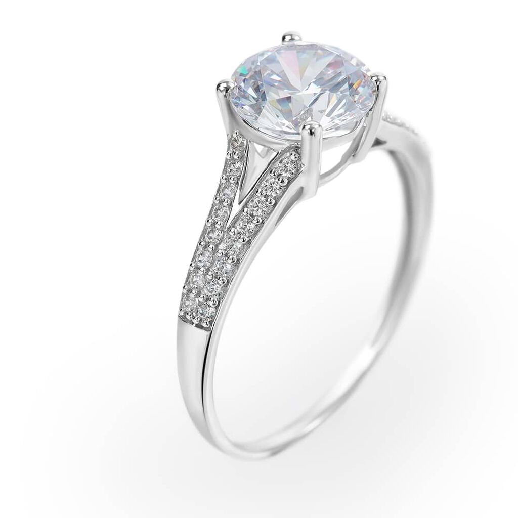 Anello Solitario Claire Oro Bianco Cubic Zirconia - Anelli con Pietre Donna | Stroili