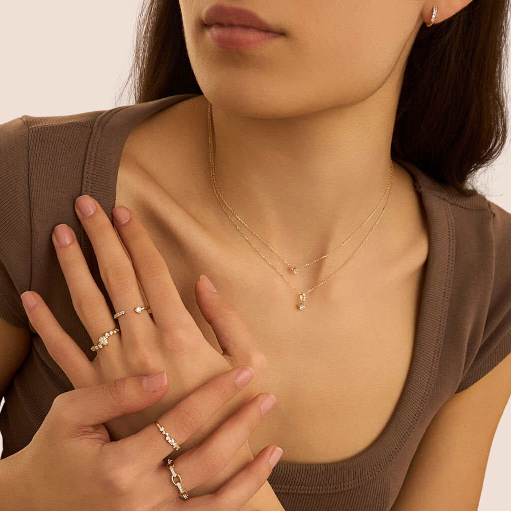 Orecchini A Cerchio Diamade Glam Oro Giallo Diamante Lab-Grown