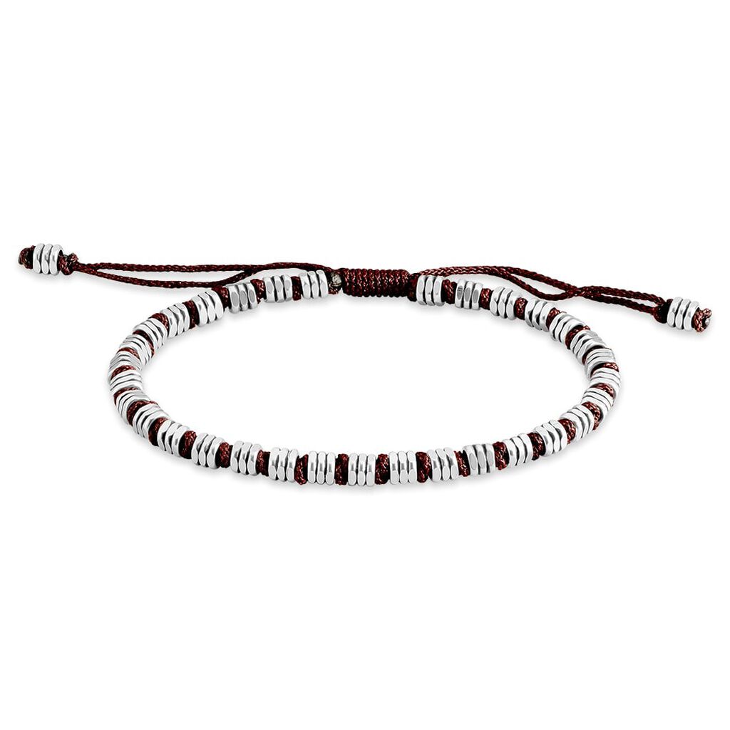 Bracciale Tous Super Micro Con Cordino Marrone E Orsetto In Acciaio Inox