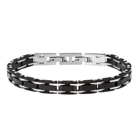 Bracciale Man Code Acciaio Bicolore Bianco / Nero - Bracciali Uomo | Stroili