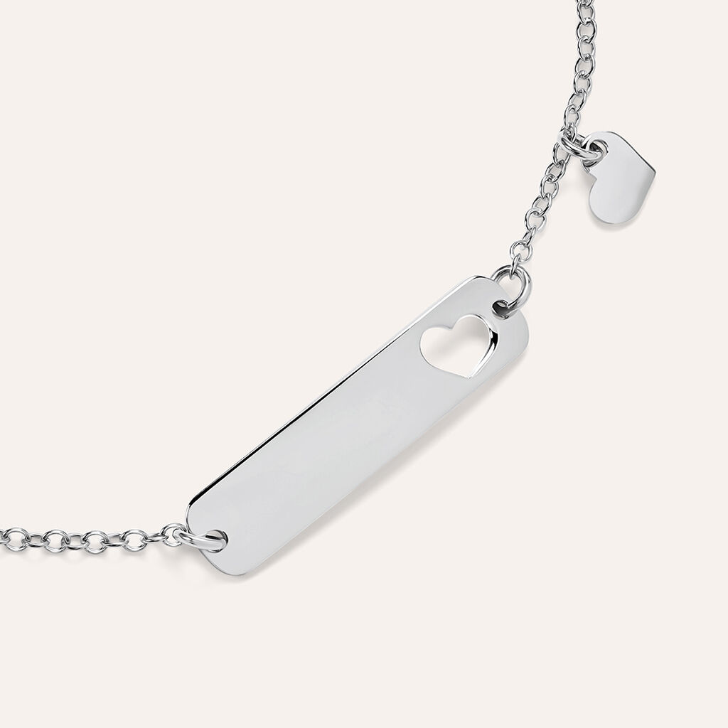 Bracciale Con Targhetta Silver Collection Argento Rodiato