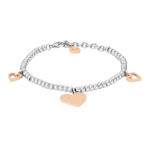 Bracciale Lady Chic Acciaio Bicolore Bianco / Rosa Cristallo - Bracciali con Incisione Donna | Stroili