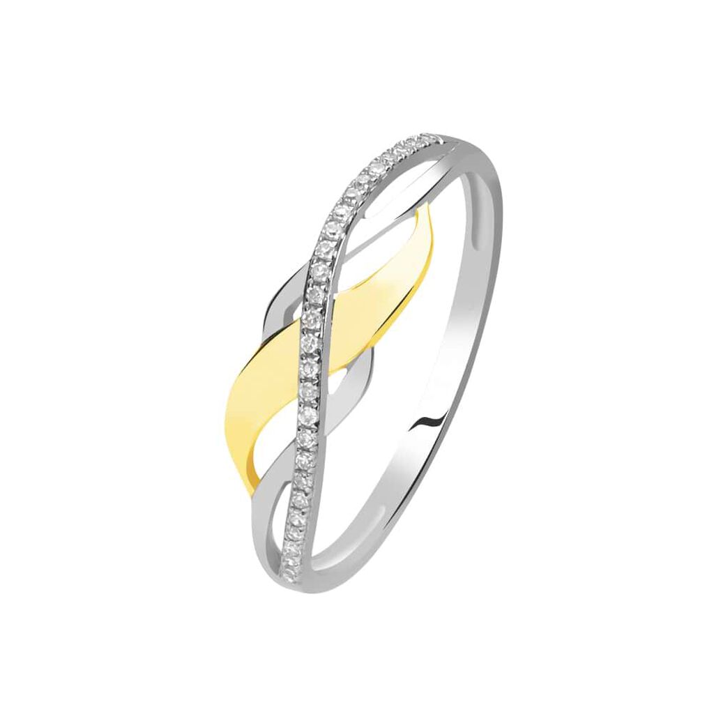 Anello Fascia Sophia Oro Bicolore Diamanti