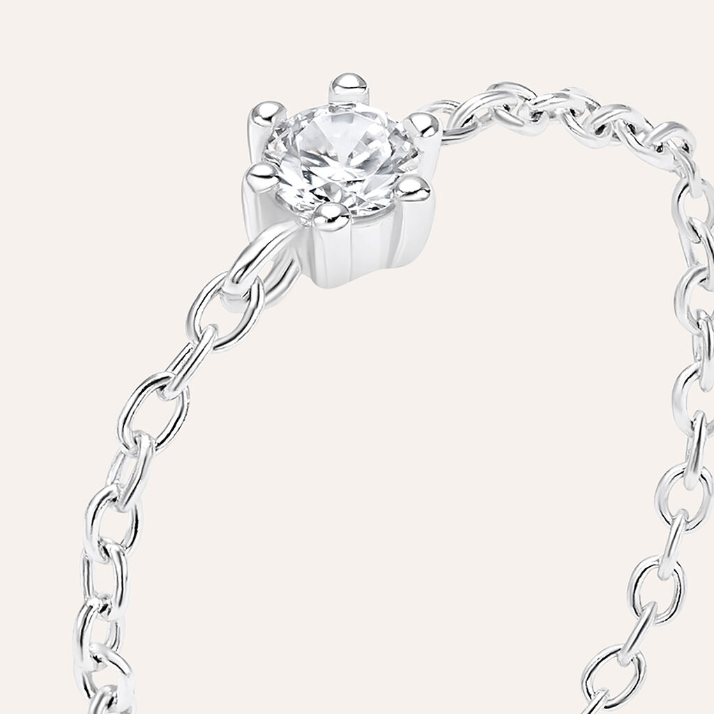 Anello Solitario Silver Elegance Argento Rodiato Cubic Zirconia - Anelli con Pietre Donna | Stroili