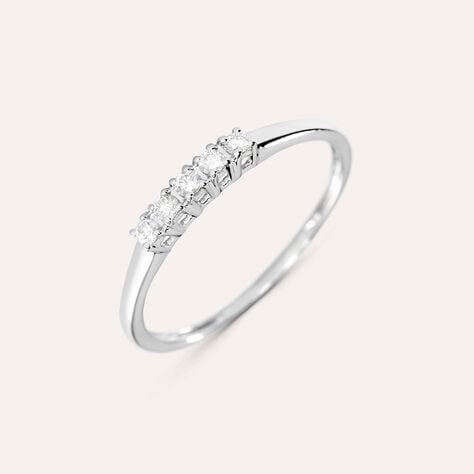 Anello Riviere Grace Oro Bianco Diamante - Anelli Riviere Donna | Stroili