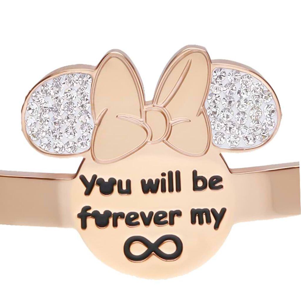 Bangle Lady Message Acciaio Rosato Disney e Cristalli - Bracciali Donna | Stroili