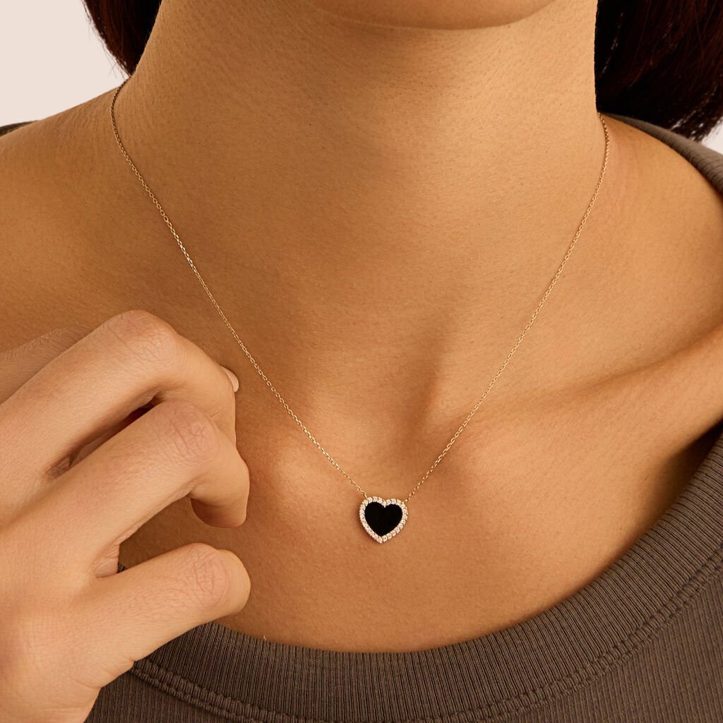 Collana Beverly Oro Giallo Onice Cubic Zirconia
