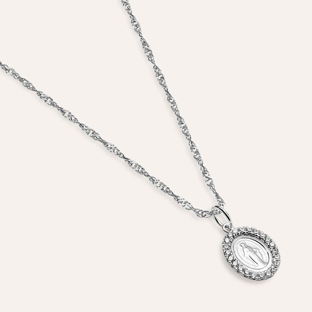 Pendente Holy Oro Bianco Cubic Zirconia - Ciondoli con Incisione Donna | Stroili