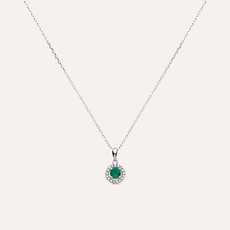 Collana Punto Luce Charlotte Oro Bianco Smeraldo Diamante - Collane Punto Luce Donna | Stroili