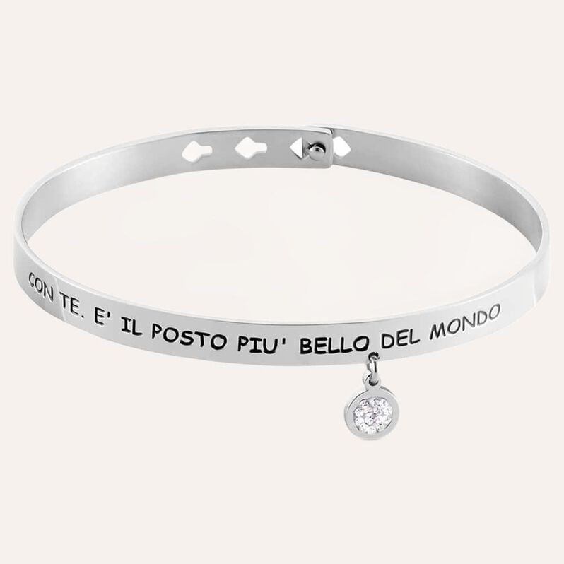 Bangle Sunrise Acciaio Cristallo - Bracciali Rigidi Donna | Stroili