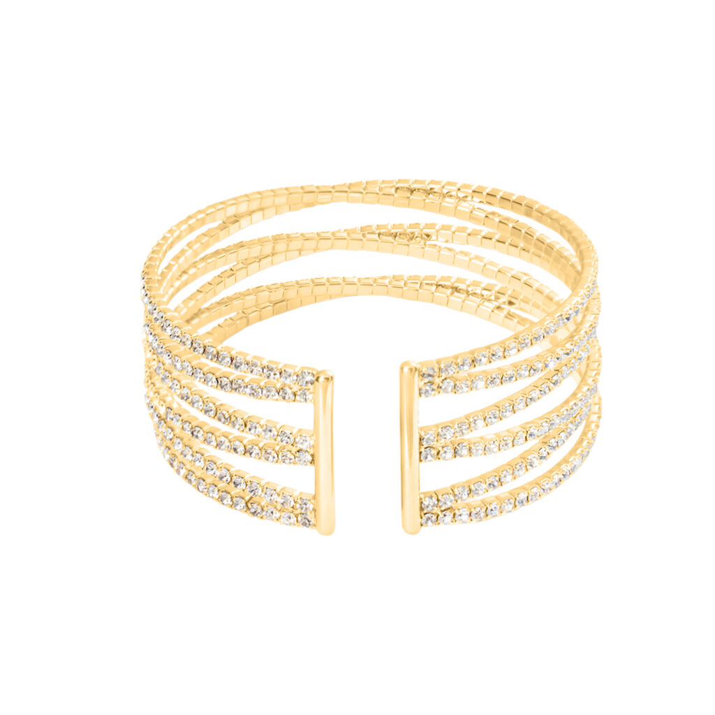 Bangle Romantic Shine Metallo Dorato Cristallo - Bracciali Rigidi Donna | Stroili