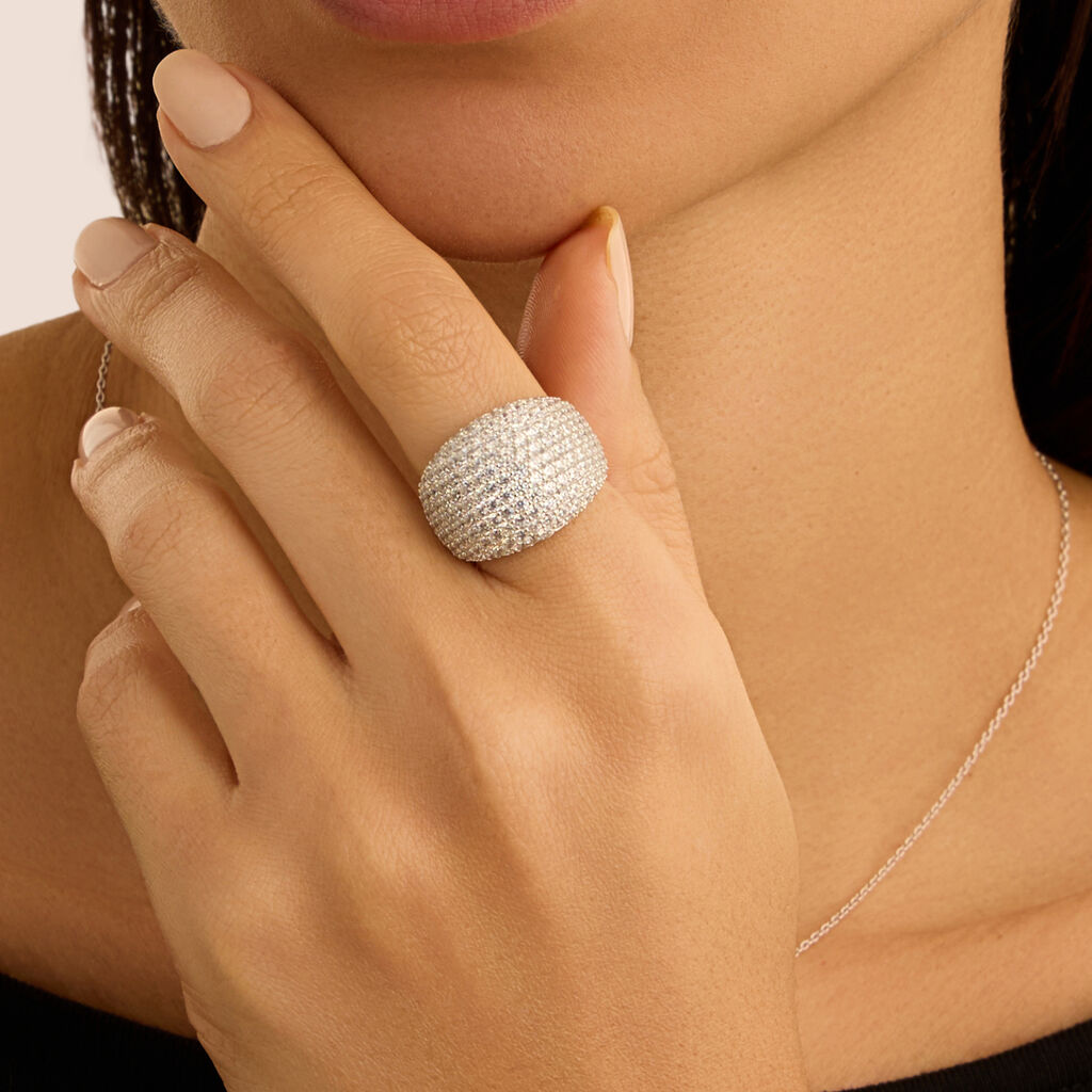 Anello Fascia Silver Shine Argento Rodiato Cubic Zirconia