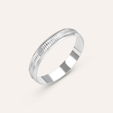 Fede Classica Diamantata 3.3 mm Oro Bianco - Anelli con Incisione Donna | Stroili