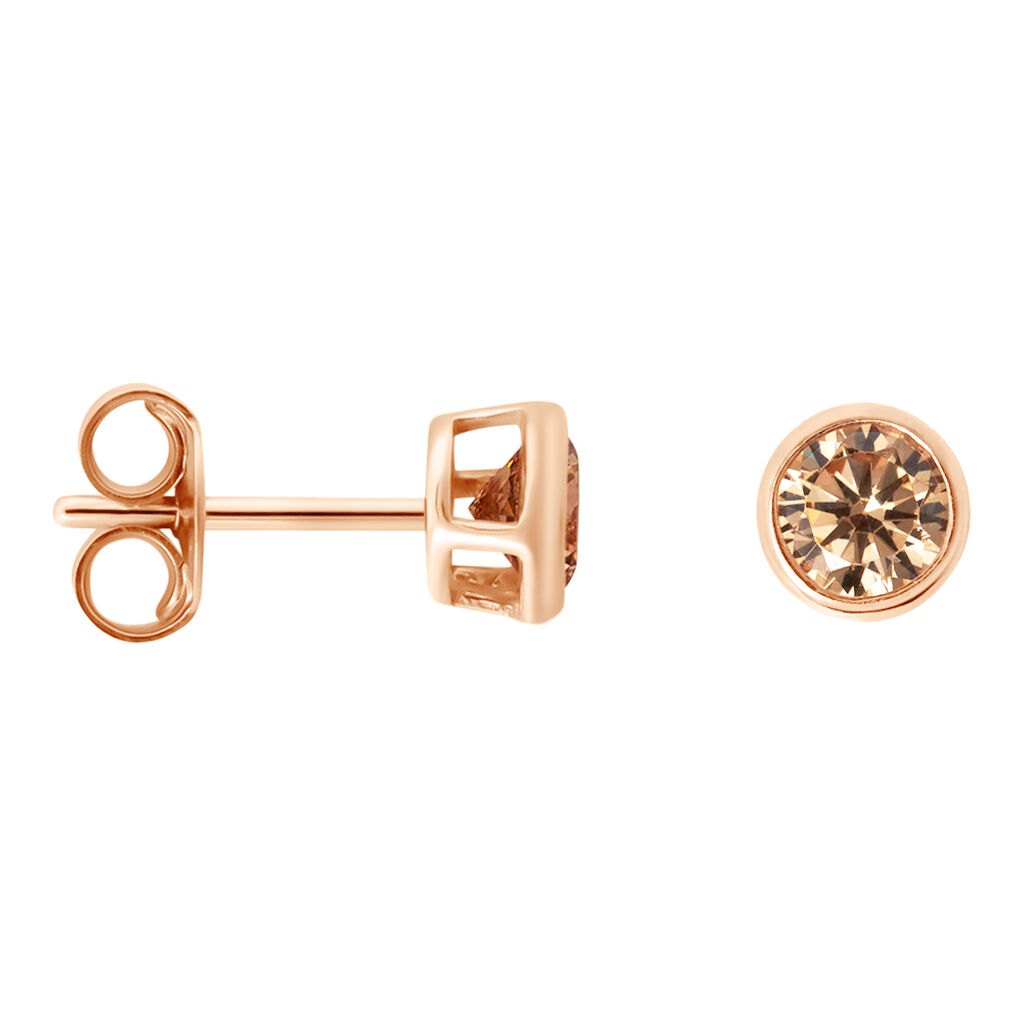 Orecchini Lobo Punto Luce Silver Rainbow Argento Rosa Cubic Zirconia