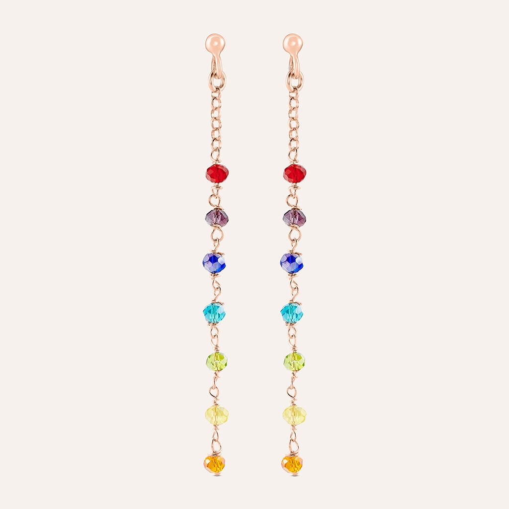 Orecchini Pendenti Silver Soul Argento Rosa Cristallo