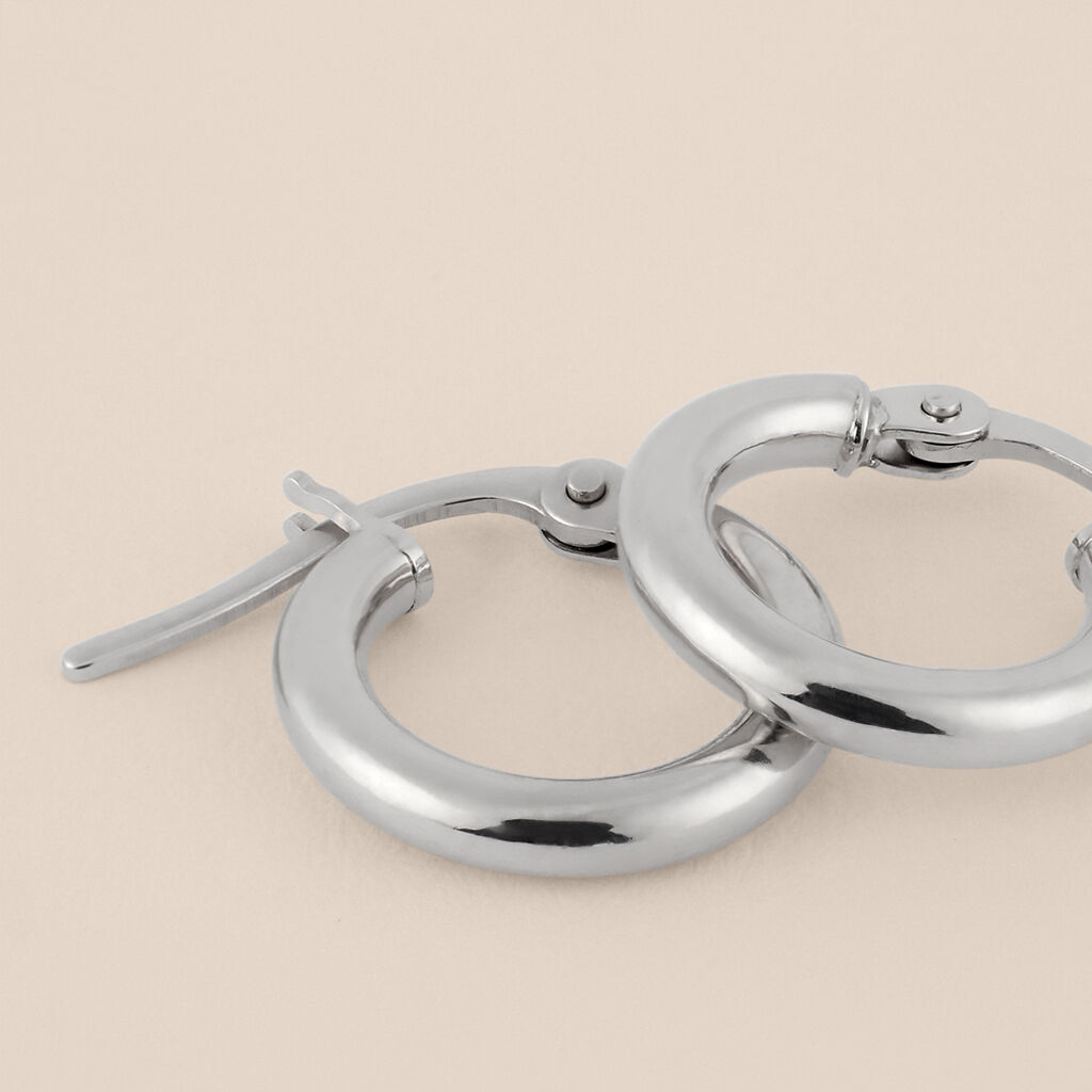 Orecchini A Cerchio Toujours Oro Bianco - Orecchini a Cerchio Donna | Stroili