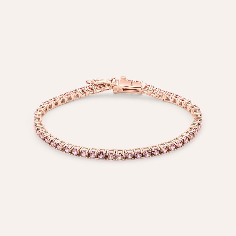 Bracciale Tennis Silver Rainbow Argento Rosato Cubic Zirconia - Gioielli Donna | Stroili