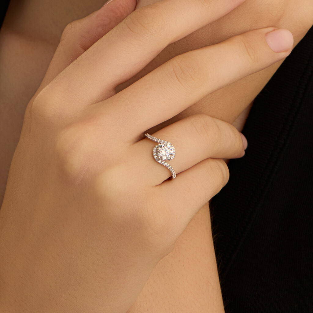 Anello Solitario Claire Oro Bianco Cubic Zirconia