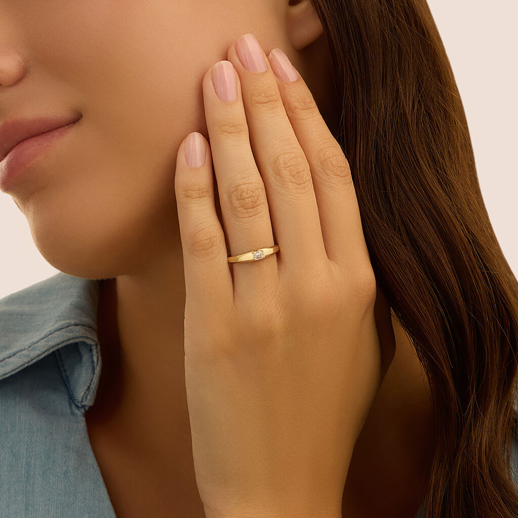 Anello Fascia Diamade Glam Oro Giallo Diamante Lab-Grown