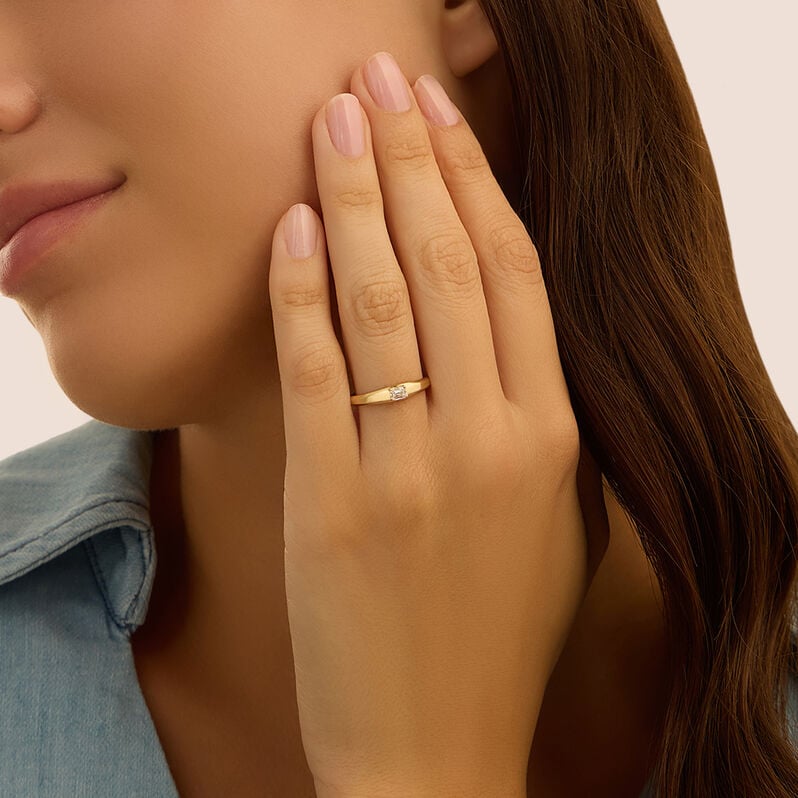 Anello Fascia Diamade Glam Oro Giallo Diamante Lab-Grown - Anelli con Pietre Donna | Stroili