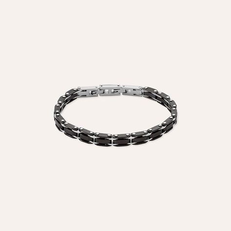 Bracciale Man Code Acciaio Bicolore Bianco / Nero - Bracciali Uomo | Stroili