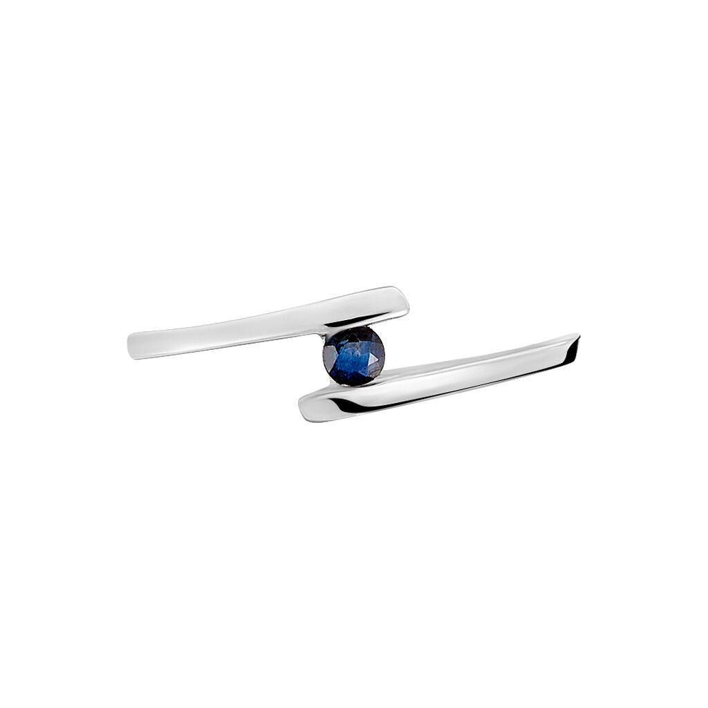 Anello Solitario Charlotte Oro Bianco Zaffiro