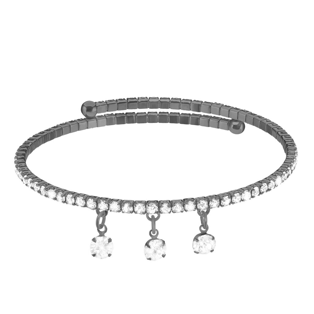 Bracciale charm in metallo rodiato e cristalli - Bracciali Donna | Stroili