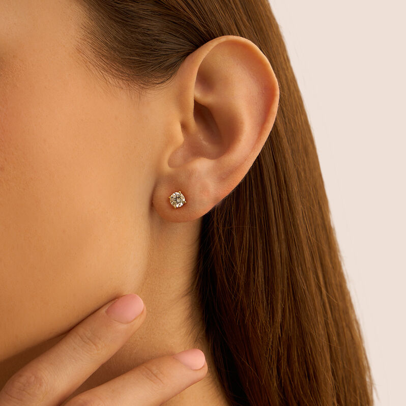 Orecchini Lobo Punto Luce Claire Oro Giallo Cubic Zirconia - Orecchini a Lobo Donna | Stroili