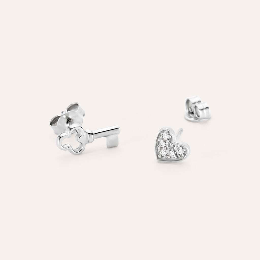Orecchini Spaiati Silver Moments Argento Rodiato Cubic Zirconia
