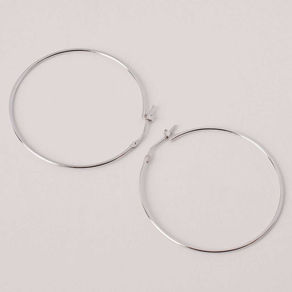 Orecchini A Cerchio Silver Collection Argento Rodiato - Orecchini a Cerchio Donna | Stroili