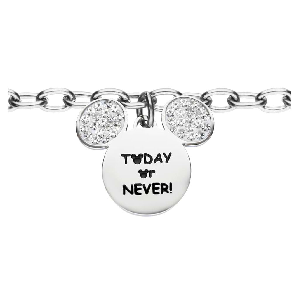 Bracciale Lady Message Acciaio Disney e Cristalli