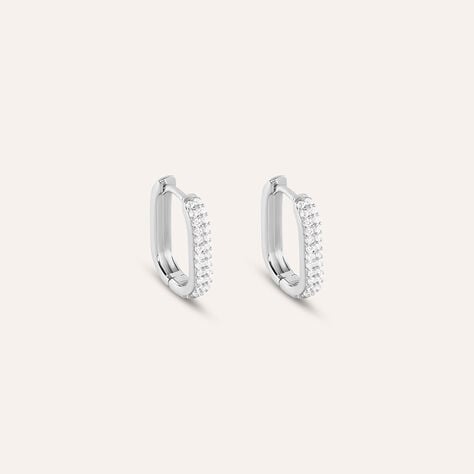 Orecchini A Cerchio Silver Shine Argento Rodiato Cubic Zirconia - Orecchini a Cerchio Donna | Stroili