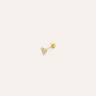 Piercing Orecchio Tragus Helix Conch Ear Shine Oro Giallo Cubic Zirconia