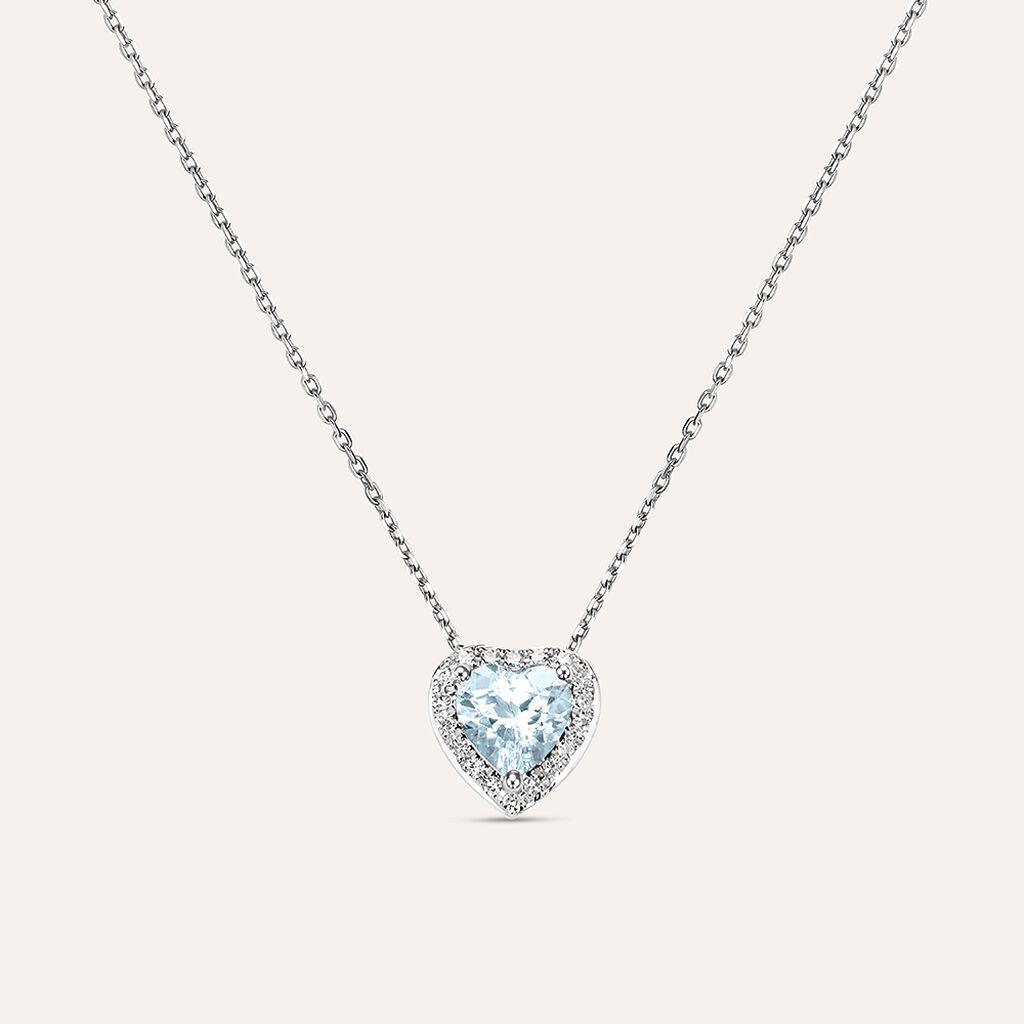 Collana Jasmine Oro Bianco Acquamarina Diamante