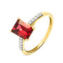 Anello Solitario Jasmine Oro Giallo Rodolite Diamante