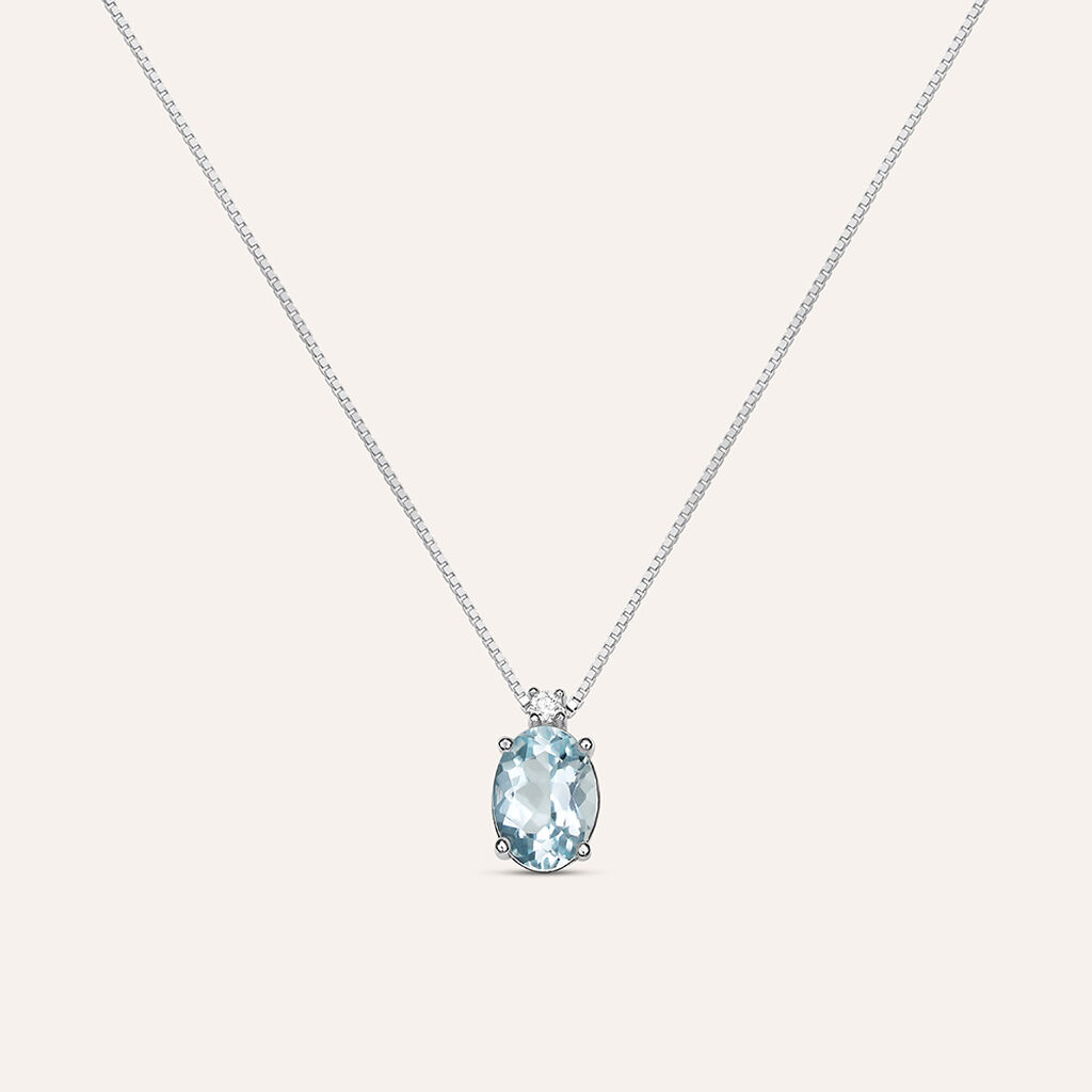 Collana Acquamarina Oro Bianco Acquamarina Diamante - Gioielli Donna | Stroili