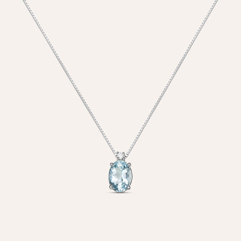 Collana Acquamarina Oro Bianco Acquamarina Diamante - Gioielli Donna | Stroili