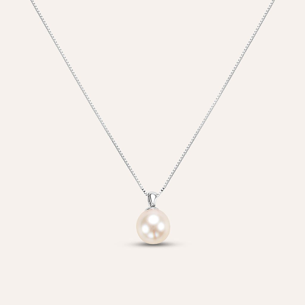Collana Gabrielle Oro Bianco Perla Akoya - Collane Donna | Stroili