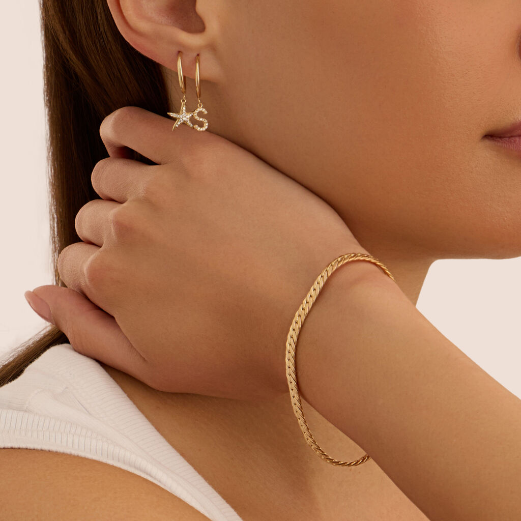 Mono Orecchino A Cerchio Toujours Oro Giallo Cubic Zirconia