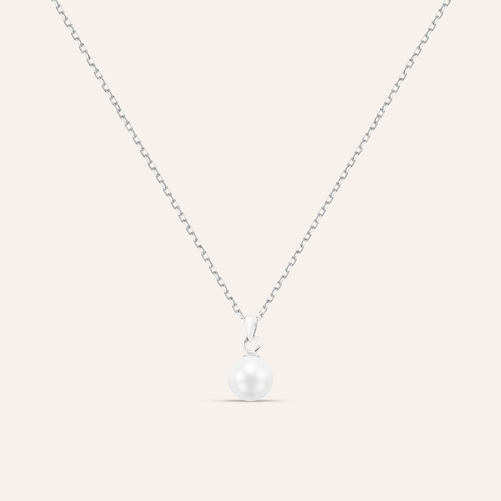 Collana Silver Pearls Argento Rodiato Perla sintentica