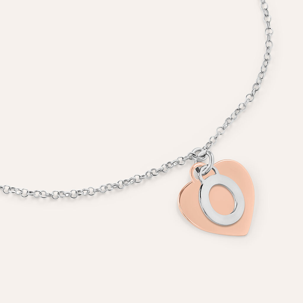 Bracciale Silver Collection Argento Bicolore Bianco / Rosa